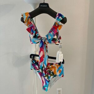 MILLY Cabana Under the Sea Underwire Bikini Top & Bottom Swimsuit Size M, NWT